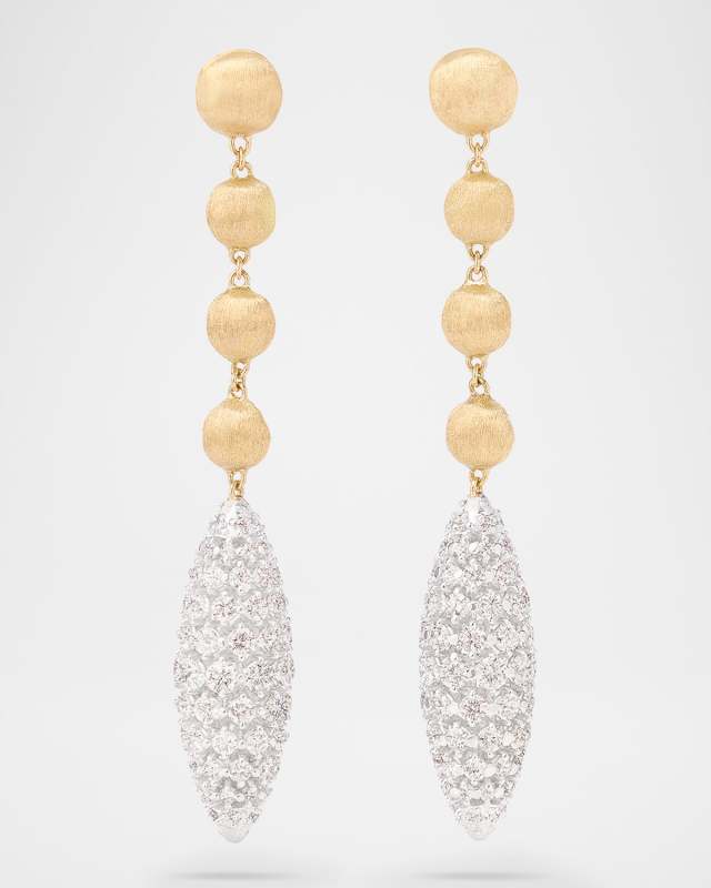 18K Yellow Gold Chandelier Earrings with Diamonds